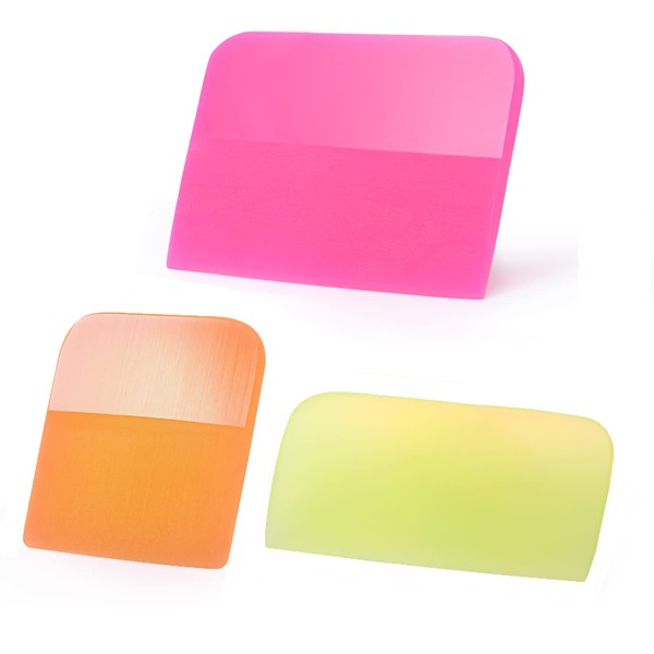 3 Pcs PPF Squeegee Soft Rubber Scraper, Anti-Scratch TPU Coating