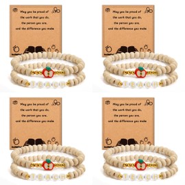 DUIOQ Teacher Gifts,Gifts for Teachers Women,Best Teacher Gift,Teachers Bracelet,4 Copies