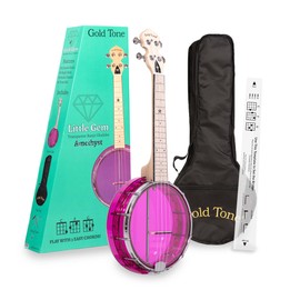 Gold Tone Little Gem Ukes, 4-String Ukulele, Right, Purple (LG-A)