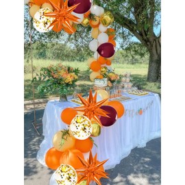Fall Balloons Burgundy Gold Orange/Fall Bridal Shower Decorations/Thanksgiving Graduation Decorations Maroon Orange/Fall Birthday Party Burgundy/Wedding 40pcs