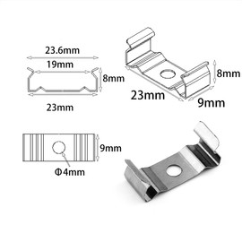 Lampholder Bracket DGHAOP 16pcs Stainless Steel T5 LED Light Clips Holder Bracket Fixing Clips Lighting Accessories