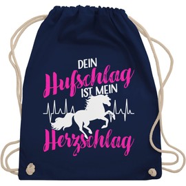 Shirtracer - Gym Bag Backpack - Horses - Bags - Dein Hufschlag ist mein Herzschlag [German Language], 03 Navy Blue