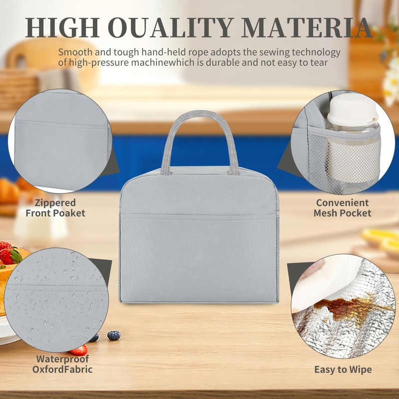douyadady Lunch Bag Women/Men Lunch Box Women/Men (grey)
