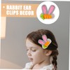 WOONEKY 2pcs Cute Bunny Ear Hair Clips for Rabbit Ear