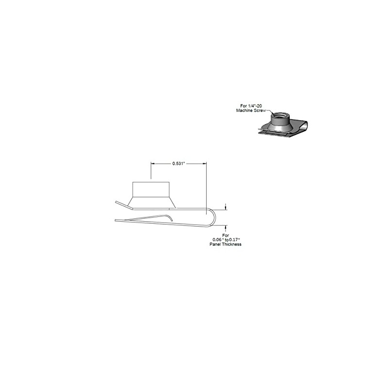 Stainless Steel U -Style Clip-On Nut,U-Type Fasteners (Pack of 30)