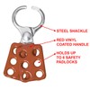 Master Lock 416 Aluminum Lockout Hasp, Red & Silver, 11.4