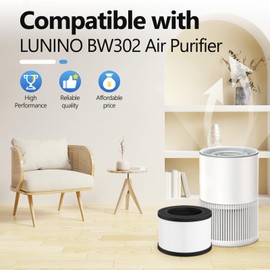 GoKBNY 2-Pack BW302 True HEPA Replacement Filter Compatible with LUNINO BW302 Purifier, H13 HEPA Air Filter, with Aromatherapy Tablets