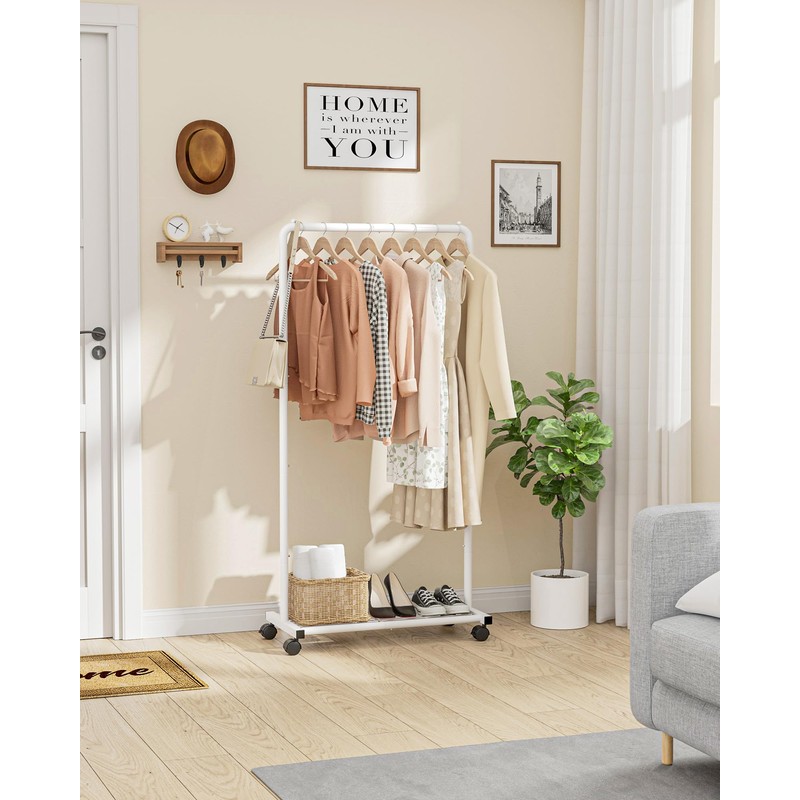 Sakugi Clothes Rack - Clothing Rack with Storage Mesh Shelf