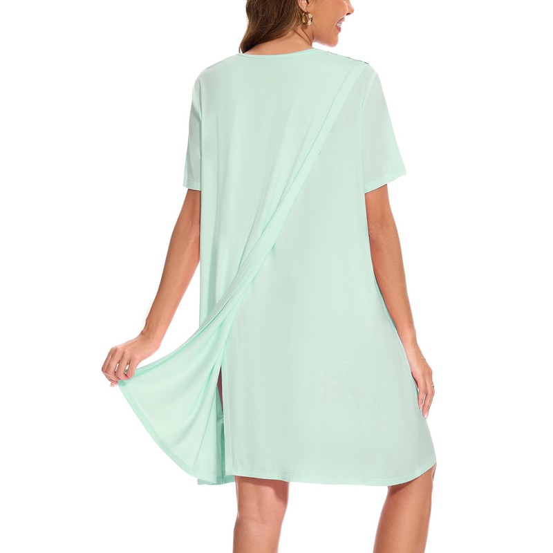 AVIIER 100% Cotton Hospital Gowns for Women Open Back Tear