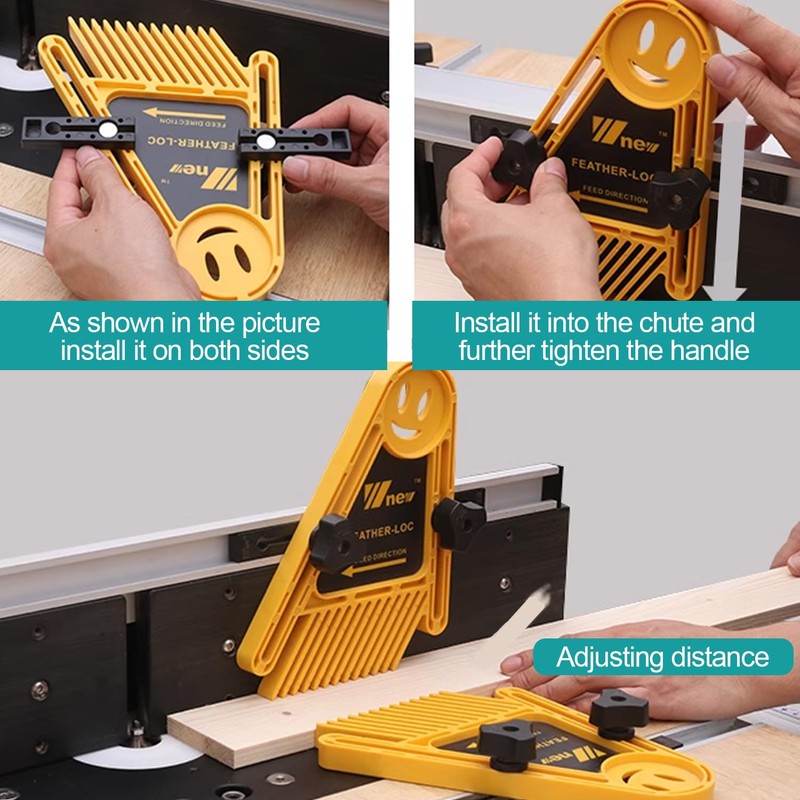 Table Saws Double Featherboard Set, 1 Pair Adjustable Pressure Comb,