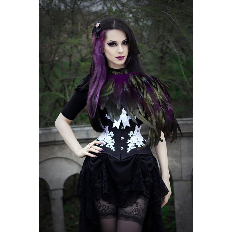 HOMELEX Feather Cape Shawl Costume Black Witch Wings Collar Adult