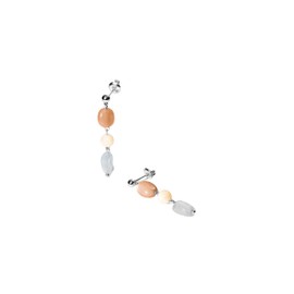 Purelei® Sunrise Earrings - Aquamarine, Sunstone & Albit - Stainless Steel 18K Gold Plated - Women's Jewellery 37mm - Delicate Colours & Aloha Vibes, Stainless Steel, Abalone