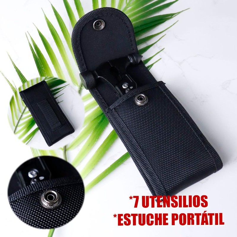 CM-TOP Multiherramienta Herramientas Multiuso De Acero Inoxidable Con Navaja Plegable
