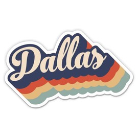Squiddy Dallas Texas Layered Retro Style - Vinyl Sticker Decal for Phone, Laptop, Water Bottle (3" Wide)