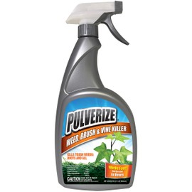 Pulverize PWBV-U-032, Brush & Vine Spray-Fast Acting Non-Staining Weed and Crabgrass Killer, 32 Ounce Trigger Bottle, Brown/A