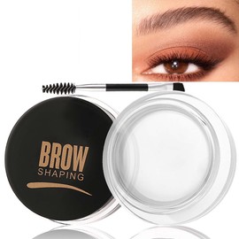 Black Waterproof Eyebrow Pomade with Brush - Smudgeproof, Quick-Dry, Non-Greasy Gel for Perfect 3D Brows, Lightweight & Long-Lasting (01# Transparent)