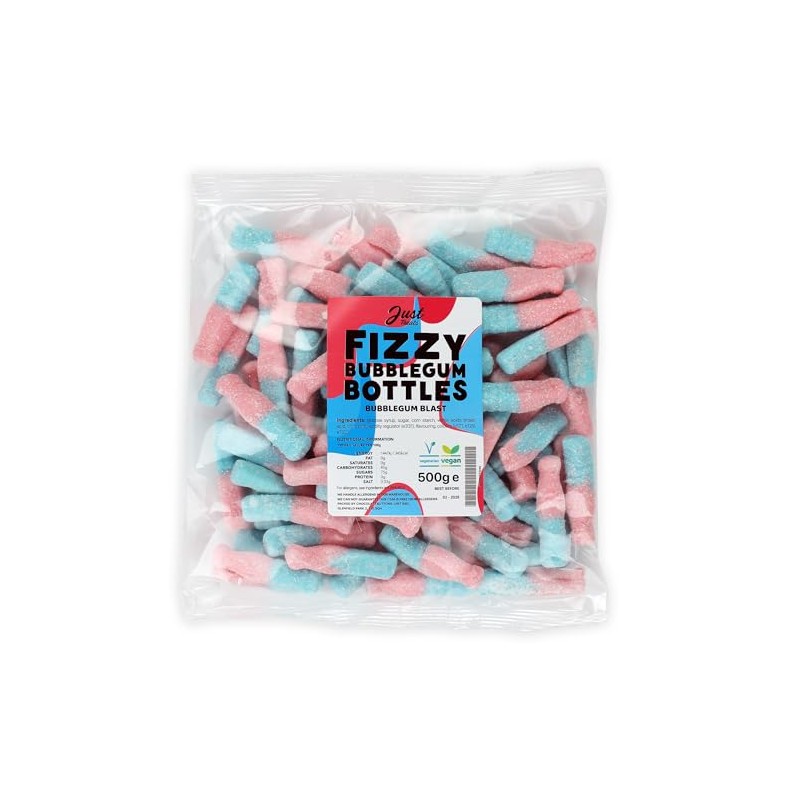 Just Treats Fizzy Bubblegum Bottles (500g Share Bag)