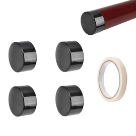 UFURMATE Handrail End Cap, 4 Pieces Black Plastic Round Handrail End Caps Stair Treads Handrail End Cover Handrail Fittings for 50mm Handrail