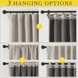 NICETOWN Faux Linen 100% Blackout Curtains for Bedroom, Pinch Pleated Room Darkening Heat Blocking Thermal Curtains Sound Reducing Window Treatment for Living Room, Angora, W50 x L108, 1 Panel