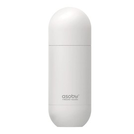 Asobu Orb Stainless Steel Double Wall Insulated Travel Water Bottle - Lid Doubles as a Cup 14 Ounce (White) (White)