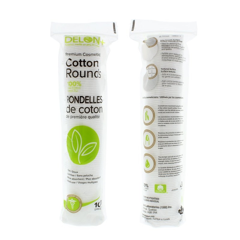 Delon 100% Cotton Rounds, New and Improved Premium Quality Softer