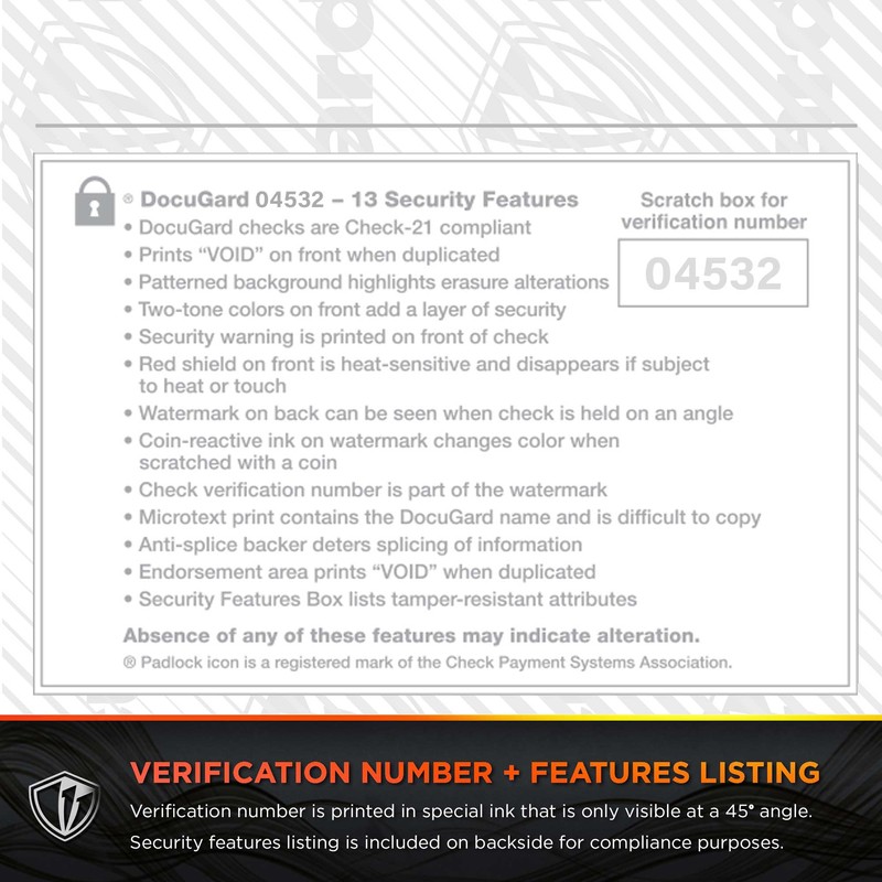 DocuGard Blue/Red Premier Prismatic Top High Security Check Paper -