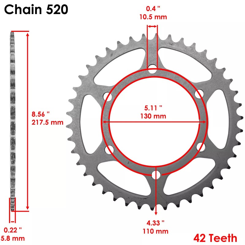 Caltric Drive Chain & Sprockets Kit for Kawasaki Ex300 Ninja
