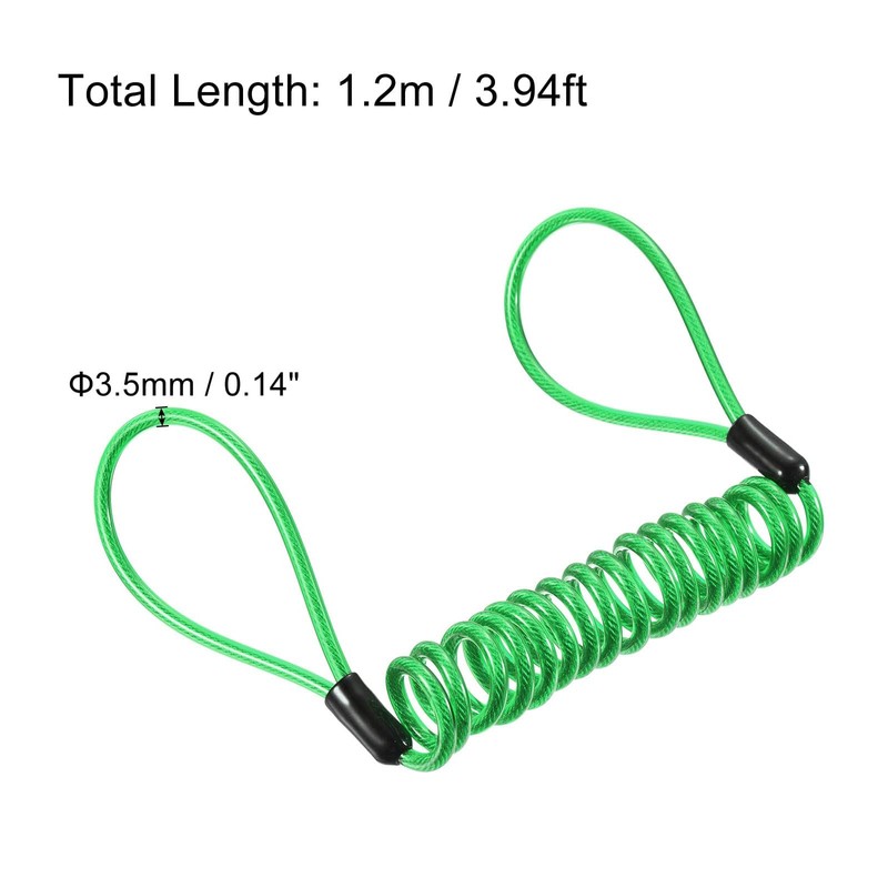 TOP-VIGOR 1Pcs Security Steel Cable 3.5mm x 1.2m / 3.94ft
