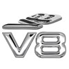 V8 Emblem Sign Chrome Lettering 3D Logo Car Sticker Tuning