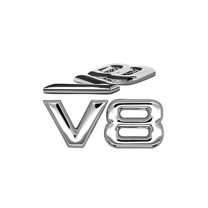 V8 Emblem Sign Chrome Lettering 3D Logo Car Sticker Tuning