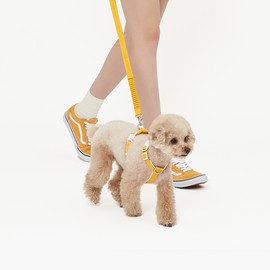 PETHROOM [Pestroom] No-Touch Cushion H Harness + Anti-Shock Manner Leash Set Dog Chest Harness Leash Collar