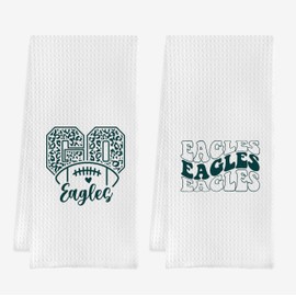 IWXYI Football Kitchen Towels,Football Hand Towel,Football Eagles Waffle Weave Kitchen Dish Towels,Football Eagles Hand Towels Dish Towels for Kitchen Bathroom(16×24 Inches)