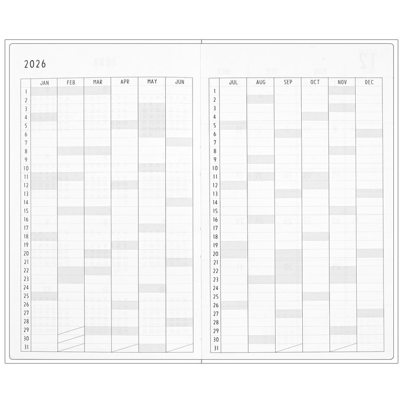 Greeting Life Noritake Planner 2026 B6 Slim Monthly Hardcover White