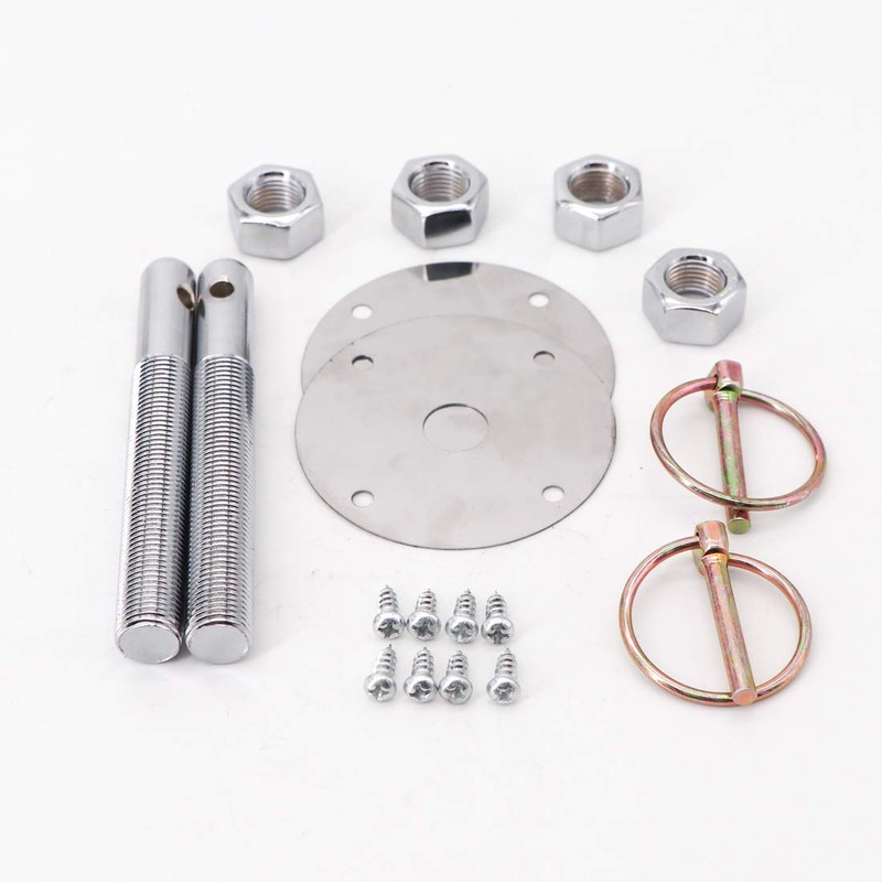 KIPA Stainless Hood Pin Set Chrome Hardware for Chevy Ford