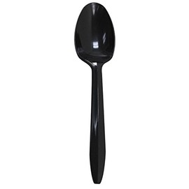 Karat U2003B 5.6" PP Medium-Weight Disposable Teaspoon, Black (Pack of 1000)