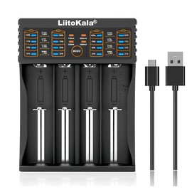 LiitoKala Lii-402 18650 Battery Charger,Smart Universal Charger LED Display for Rechargeable Batteries Ni-MH Ni-Cd AA AAA Li-ion IMR 18650 26650 18350 10440 14500 16340 26650 21700 RCR123A (Lii-402)