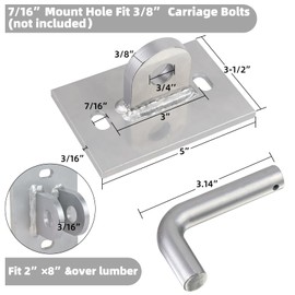 Stationary Dock Connector Hinge Kit,Floating Dock Hinges Hardware Brackets,Heavy-Duty Boat Dock Hinges Kit, Male & Female T Style Corner Hinge Dock Parts Connect Ramp to Floating Dock- 4 Pack