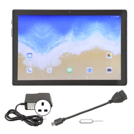 10in Tablet for Android 12 Blue MT6889 8 Core CPU 1920x1200 IPS 4G Calling 2.4G 5G Dual Band WiFi 6GB 128GB Tablet 100‑240V UK Plug