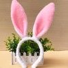JazSwirl Bunny Ears Headbands, Pink Blue Bunny Hairbands (Pink, M)