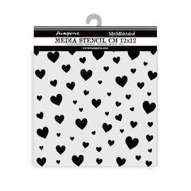 Stamperia - Thick Stencils for Scrapbooks, Albums, Cards, Bullet Journalling, and More, Flexible Material, Easy to Clean, Perfect for Hobbies, Crafts and Gifting (Timeless, Hearts)