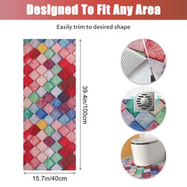 Extra Long Shower Mat Non Slip: 40x100cm Loofah Bath Mat for Inside Shower Non Slip Anti Mould - Soft Textured Foot Massage Mat for Bathroom Wet Floor with Drain Mesh Bottom Washable