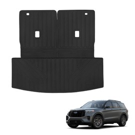 Sze Cargo Mat with Backrest Mats for 2020-2025 Ford Explorer Trunk Mat TPE Seats Back Mat All Weather Cargo Liner for Ford Explorer Accessories (Cargo Mat+Backrest Mat)