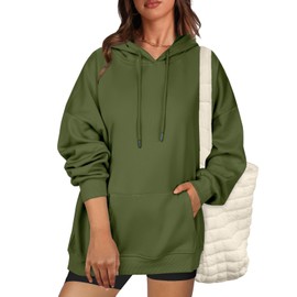 Zeagoo Womens Oversized Hoodies Fleece Sweatshirts Long Sleeve Pullover Fall Hoodies with Pocket Sudaderas Para Mujer Army Green XXX-Large