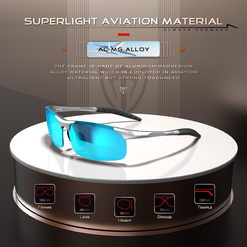 ATTCL Men's Sports Polarized Sunglasses For Driver Golf Fishing Unbreakable