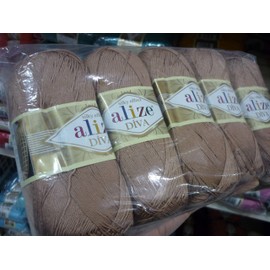 Hand Knitting Yarn 100% Microfiber Acrylic Yarn Alize Diva Silk Effect Crochet Yarn Arts Lace Crafts 4 Balls 400g 1500m Colour 261 Auburn