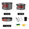 ALOCS 13pcs Camping Cookware, Portable Camping Pots and Pans Set,