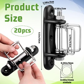 Frienda 20 Pcs Electric Fence Polytape Connectors Electric Fence Corner Insulator Corner or End Insulator with Buckles Wood Post Tape Connector with Screw for Polytape up to 45 mm