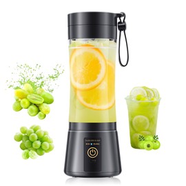 Portable Blender Personal Size Blender - 12 Oz Travel Cup Make Shakes and Smoothies, Cordless & USB Rechargeable, Freshly Squeezed in Picnic/Sprots/Office