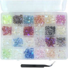 1200Pcs Strasssteine für Nägel, BetterJonny Nail Art Strass Kit Glitzersteine Strasssteine zum Basteln Nail Art Strasssteine Flatback Edelsteine Runde mit Pinzette für DIY Handwerk Nägel Kleidung