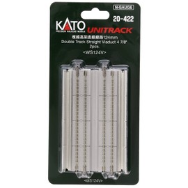 Kato 20-422 Pre-Cast Concrete Double Elevated Track 124Mm Straight (2)